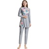 image:imageMuslim Swimsuits for Women Modest Burkini Swimsuit Islamic Long Sleeve Floral Full Cover Hijab Top Pants Bathing SuitGray