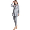 image:imageMuslim Swimsuits for Women Modest Burkini Swimsuit Islamic Long Sleeve Floral Full Cover Hijab Top Pants Bathing SuitGray