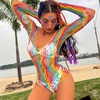 image:imageSexy Rainbow Fishnet Cover up Dress Stretchy Swimsuit for Women Fishnet Bodysuit Sheer Mesh Bodycon Lingerie SleepwearRainbow Bodysuit