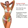 image:imageSexy Rainbow Fishnet Cover up Dress Stretchy Swimsuit for Women Fishnet Bodysuit Sheer Mesh Bodycon Lingerie SleepwearRainbow Skirt Set