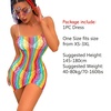 image:imageSexy Rainbow Fishnet Cover up Dress Stretchy Swimsuit for Women Fishnet Bodysuit Sheer Mesh Bodycon Lingerie SleepwearRainbow Tube Dress