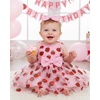 image:imageIDOPIP Toddler Baby Girl Birthday Fairy Dress Bow Headband Princess DressesPink Strawberry