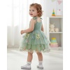 image:imageIDOPIP Toddler Baby Girl Birthday Fairy Dress Bow Headband Princess DressesSage Green