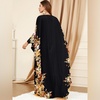 image:imageIDOPIP Abayas for Women Muslim Ramadan Dress Long Sleeve Floral Maxi Moroccan Kaftan Dress Loose Islamic Dubai Pakistani RobeBlack