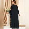 image:imageIDOPIP Abayas for Women Muslim Ramadan Dress Long Sleeve Floral Maxi Moroccan Kaftan Dress Loose Islamic Dubai Pakistani RobeBlack Tassel