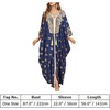 image:imageIDOPIP Abayas for Women Muslim Ramadan Dress Long Sleeve Floral Maxi Moroccan Kaftan Dress Loose Islamic Dubai Pakistani RobeDark Blue