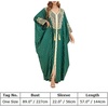 image:imageIDOPIP Abayas for Women Muslim Ramadan Dress Long Sleeve Floral Maxi Moroccan Kaftan Dress Loose Islamic Dubai Pakistani RobeGreen Tassel