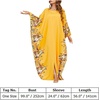 image:imageIDOPIP Abayas for Women Muslim Ramadan Dress Long Sleeve Floral Maxi Moroccan Kaftan Dress Loose Islamic Dubai Pakistani RobeYellow
