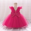 image:imageIDOPIP Toddler Flower Girl Dress Ruffle Tulle VBack Birthday Pageant GownHot Pink