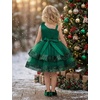 image:imageIDOPIP Toddler Sequin Flower Girl Dress for Wedding Birthday Party PageantEmerald Green