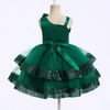 image:imageIDOPIP Toddler Sequin Flower Girl Dress for Wedding Birthday Party PageantEmerald Green