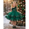 image:imageIDOPIP Toddler Sequin Flower Girl Dress for Wedding Birthday Party PageantEmerald Green