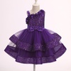 image:imageIDOPIP Toddler Sequin Flower Girl Dress for Wedding Birthday Party PageantPurple