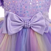 image:imageIDOPIP Toddler Sequin Flower Girl Dress for Wedding Birthday Party PageantRainbow Purple
