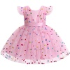 image:imageIDOPIP Toddler Flower Girl Dress Ruffle Tulle VBack Birthday Pageant GownPink