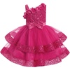image:imageIDOPIP Toddler Sequin Flower Girl Dress for Wedding Birthday Party PageantHot Pink