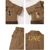 image:imageIDOPIP Safari 1st Birthday Outfits for Baby Boys Wild Jungle Animals Belted Top Shorts Hat Bandana Set Cake Smash Photo PartyBrown