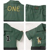 image:imageIDOPIP Safari 1st Birthday Outfits for Baby Boys Wild Jungle Animals Belted Top Shorts Hat Bandana Set Cake Smash Photo PartyGreen