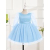 image:imageToddler Girls VBack Bow Beads Tulle Birthday Flower Girl Dress 624M 26YBlue