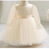 image:imageToddler Girls VBack Bow Beads Tulle Birthday Flower Girl Dress 624M 26YChampagne