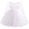 image:imageToddler Girls VBack Bow Beads Tulle Birthday Flower Girl Dress 624M 26YWhite