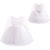 image:imageToddler Girls VBack Bow Beads Tulle Birthday Flower Girl Dress 624M 26YWhite