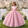 image:imageIDOPIP Butterfly Flower Girl VBack Bow Dress for Kid Wedding Pageant PartyDusty Pink
