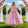 image:imageIDOPIP Butterfly Flower Girl VBack Bow Dress for Kid Wedding Pageant PartyPink  Sequin Star