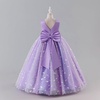 image:imageIDOPIP Butterfly Flower Girl VBack Bow Dress for Kid Wedding Pageant PartyPurple  Gradient