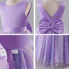image:imageIDOPIP Butterfly Flower Girl VBack Bow Dress for Kid Wedding Pageant PartyPurple  Gradient