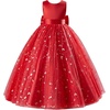 image:imageIDOPIP Butterfly Flower Girl VBack Bow Dress for Kid Wedding Pageant PartyRed