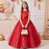 image:imageIDOPIP Butterfly Flower Girl VBack Bow Dress for Kid Wedding Pageant PartyRed