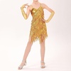 image:imageIDOPIP Kids Girls 1920s Flapper Dress Vintage Sequins Fringe Latin Dance Dress Gatsby Halloween Party Dress up with GlovesGold