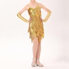 image:imageIDOPIP Kids Girls 1920s Flapper Dress Vintage Sequins Fringe Latin Dance Dress Gatsby Halloween Party Dress up with GlovesGold