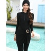 image:imageIDOPIP Muslim Swimsuits for Women Modest Swimwear Rash Guard Bathing SuitBlack