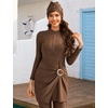 image:imageIDOPIP Muslim Swimsuits for Women Modest Swimwear Rash Guard Bathing SuitBrown