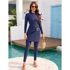 image:imageIDOPIP Muslim Swimsuits for Women Modest Swimwear Rash Guard Bathing SuitNavy Blue