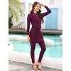 image:imageIDOPIP Muslim Swimsuits for Women Modest Swimwear Rash Guard Bathing SuitWine Red