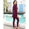 image:imageIDOPIP Muslim Swimsuits for Women Modest Swimwear Rash Guard Bathing SuitWine Red