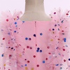 image:imageIDOPIP Toddler Girls Birthday Dresses Embroidery Floral Confetti Tulle Tutu Kid Princess Pageant Party Long Sleeve Dress 38TPink Confetti