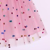 image:imageIDOPIP Toddler Girls Birthday Dresses Embroidery Floral Confetti Tulle Tutu Kid Princess Pageant Party Long Sleeve Dress 38TPink Confetti