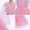 image:imageIDOPIP Toddler Girls Birthday Dresses Embroidery Floral Confetti Tulle Tutu Kid Princess Pageant Party Long Sleeve Dress 38TRainbow Pink
