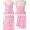 image:imageIDOPIP Girls Pink Sequin Bubble Tulle Dress for Princess Flower Girl GownPink