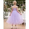 image:imageIDOPIP Girls Pink Sequin Bubble Tulle Dress for Princess Flower Girl GownPurple