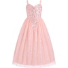 image:imageIDOPIP Girls Pink Sequin Bubble Tulle Dress for Princess Flower Girl GownPink Bubble