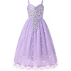 image:imageIDOPIP Girls Pink Sequin Bubble Tulle Dress for Princess Flower Girl GownPurple