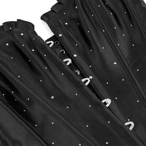 SZIVYSHI Corset Tops for Women Bustier Shapewear Lingerie Lace Waist Push Up BodysuitBlack 1
