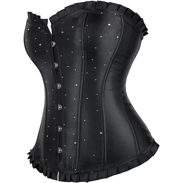SZIVYSHI Corset Tops for Women Bustier Shapewear Lingerie Lace Waist Push Up BodysuitBlack 1