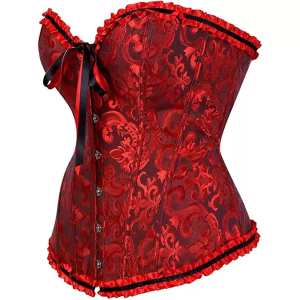 SZIVYSHI Corset Tops for Women Bustier Shapewear Lingerie Lace Waist Push Up BodysuitBlack amp Red