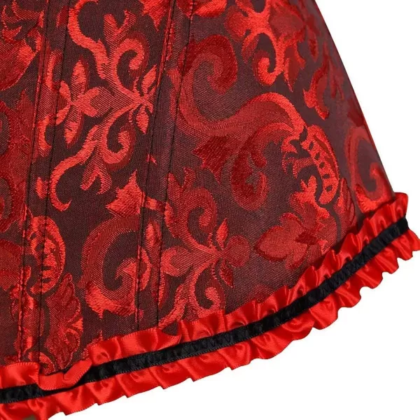 SZIVYSHI Corset Tops for Women Bustier Shapewear Lingerie Lace Waist Push Up BodysuitBlack amp Red